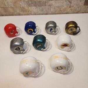 Vintage NFL Gumball Machine Mini Helmets Lot of 9 Raiders Dolphins Colts Jets